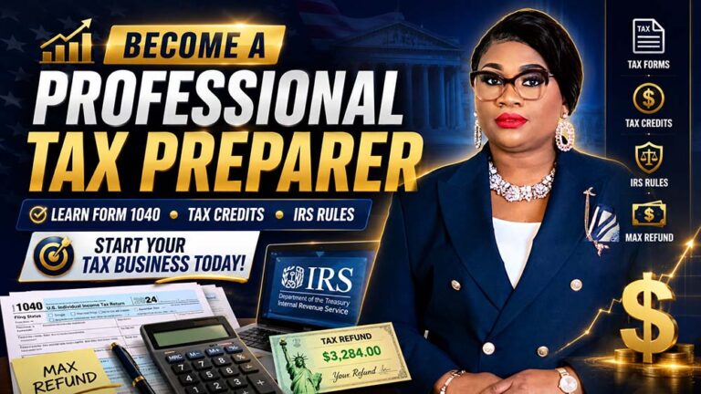 Professional Tax Preparer Course – Learn Form 1040, Tax Credits & IRS Rules