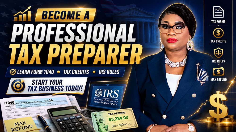 Professional Tax Preparer Course – Learn Form 1040, Tax Credits & IRS Rules